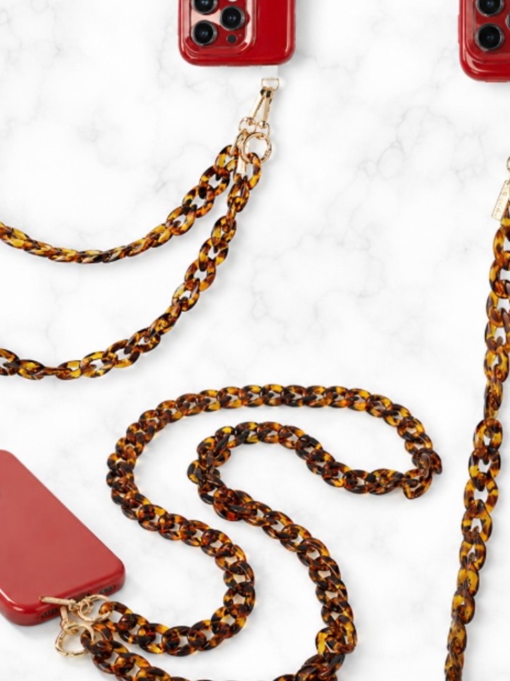 NIB | HEYDAY Tortoise Chunky Chain Crossbody Phone Strap Limited Edition